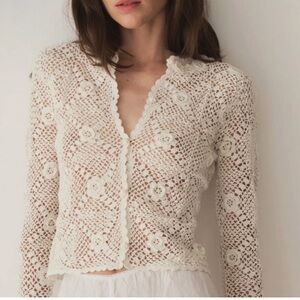 NEW Doen Ottoline crochet cardiga